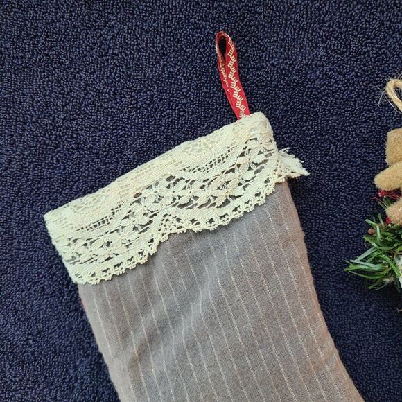 True Rustic Christmas Charm - Two Vintage Christmas Stockings From Quilt Pieces - Picture 11 of 16